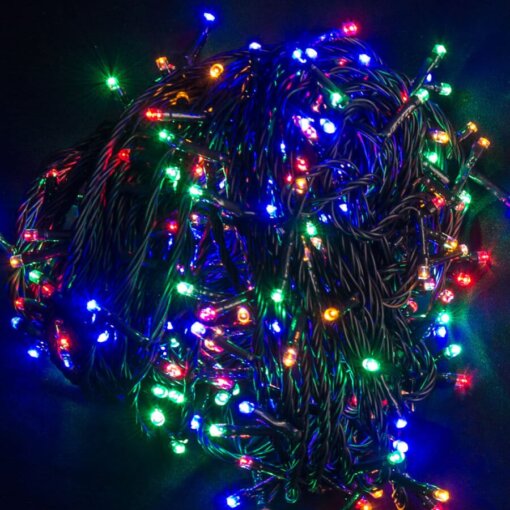 1000 LED Fairy Lights Multi - Green Wire