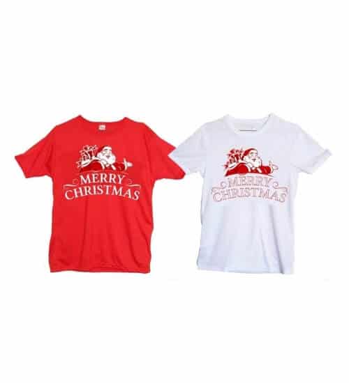 Adults Tshirt Santa & Merry Christmas