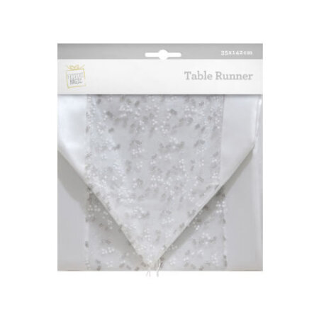 White Table Runner 142x35cm