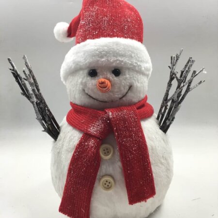 White Snowman with Red Hat /Scarf