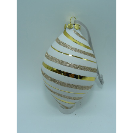 White Finial with Gold Stripe