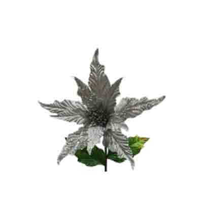 13" Poinsettia Silver