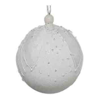 100mm White Bauble
