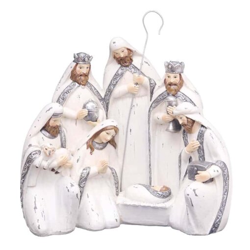 White Nativity Set