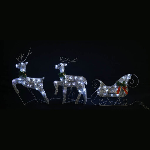 LED Sleigh W/2 Reindeers