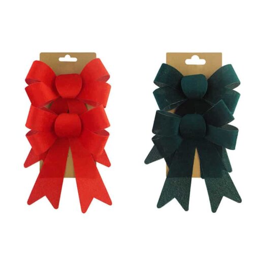 Velvet Bow 2pc 15X17cm