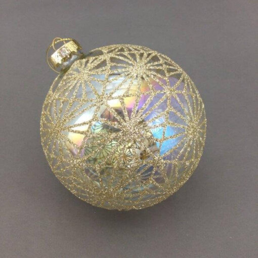 Clear Bauble with Gold Pattern