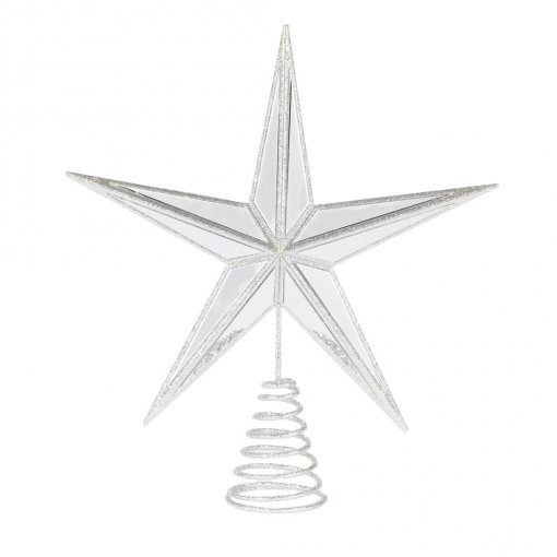 Mirrored Tree Topper Silver