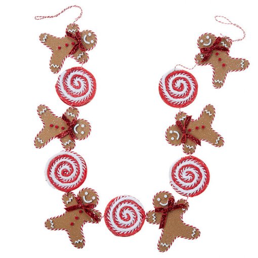 RAZ - Gingerbread & Candy Garland