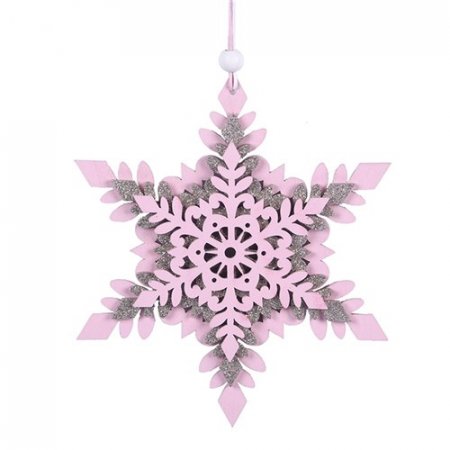 Pink Snowflake Tree Ornament
