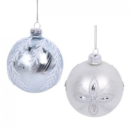 Silver Glass Baubles
