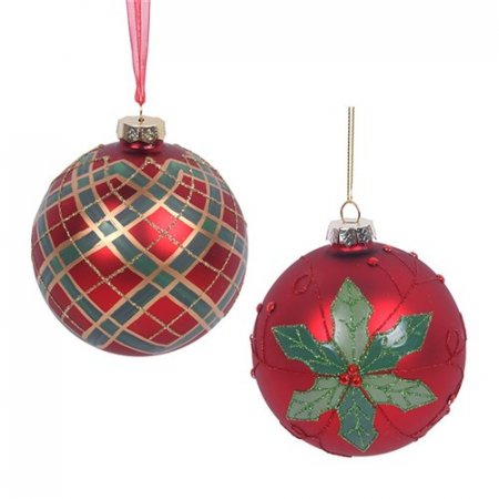 10cm Red Glass Baubles