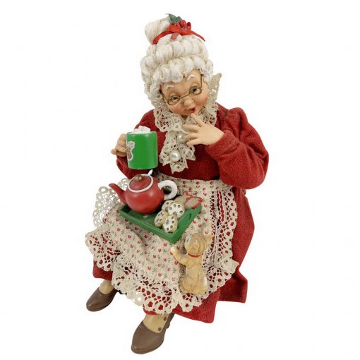 20cm Ms Claus - Tea Time!