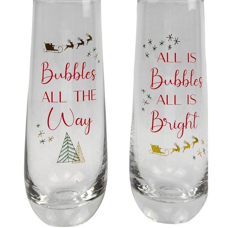 All is Bubbles Glasses Red & Green