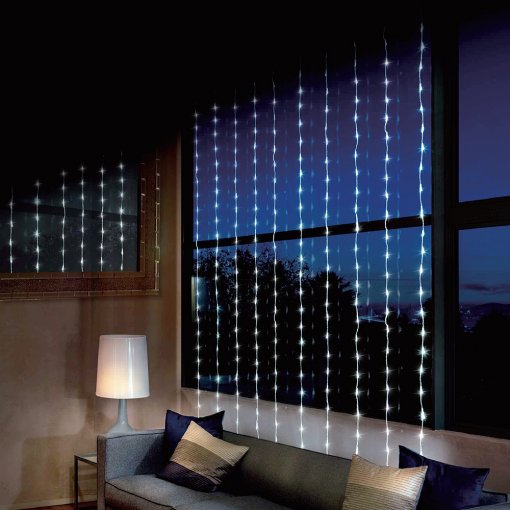 LED Waterfall Curtain 4x2m White