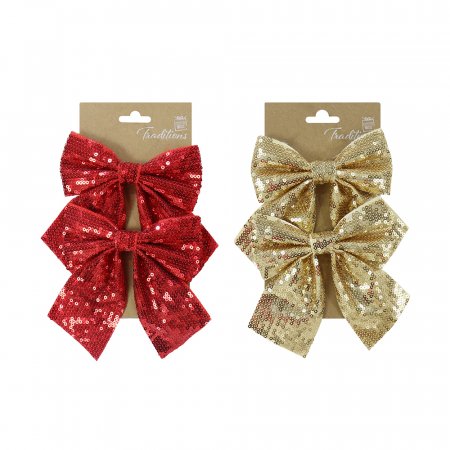 Sequins Mini Bow 2pk Med