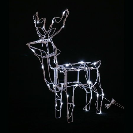 Solar LED Reindeer 50L White