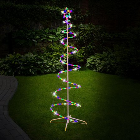Solar Spiral Ropelight Tree 180cm Multi