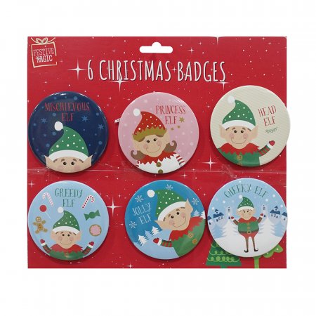 Christmas Elf Badges 6pc
