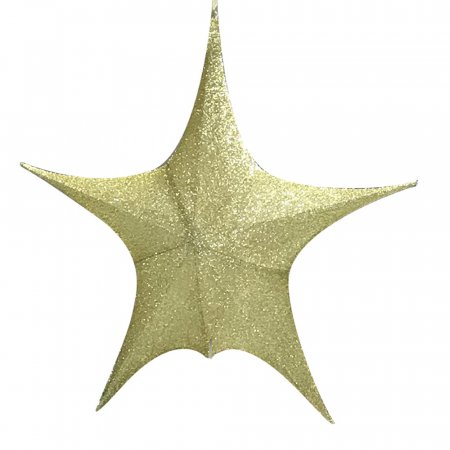 Pop-Up Tinsel Star 65cm Gold