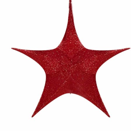 Pop-Up Tinsel Star 65cm Red