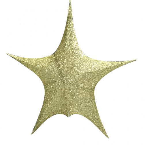 Pop-Up Tinsel Star 80cm Gold