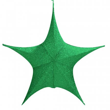 Pop-Up Tinsel Star 80cm Green