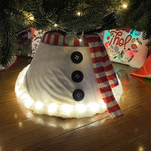 USB Light Up Tree Base Snowman w/Scarf