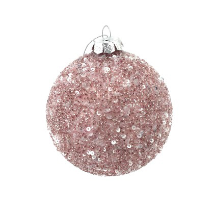 Pink Crystal Round Bauble