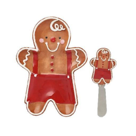 Gingerbread Bowl Boy with Knife