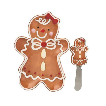 Gingerbread Bowl Girl with Knife