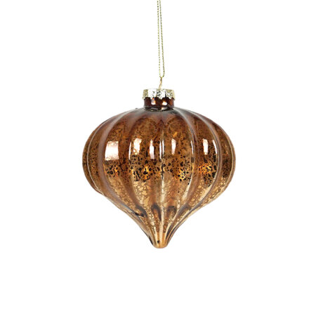 GLASS DARK COPPER RIBBED ONION