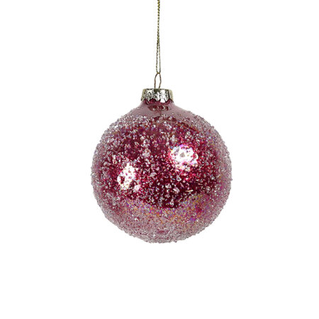 GLASS BALL PLUM SPECKLE