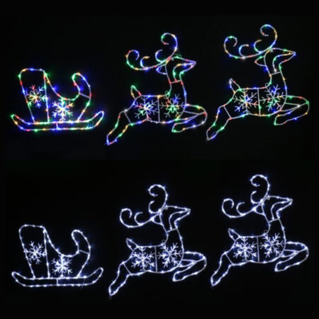 LED Acyrlic Reindeers & Sleigh