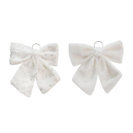 White Snowfleece Bow