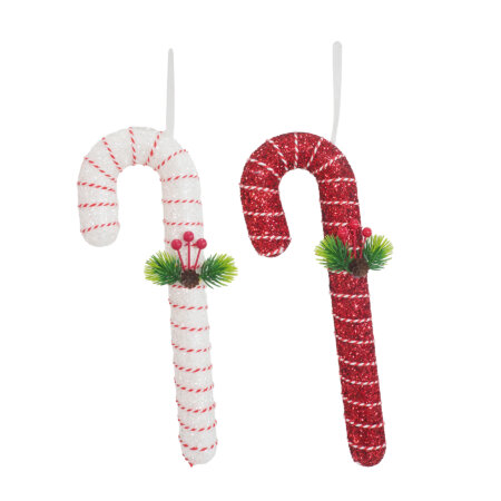 Glitter Candycanes with Berries